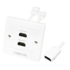 "High-Quality LogiLink HDMI Adapter Wall Socket 2-Port (AH0015) – Enhance Your Home Entertainment System"